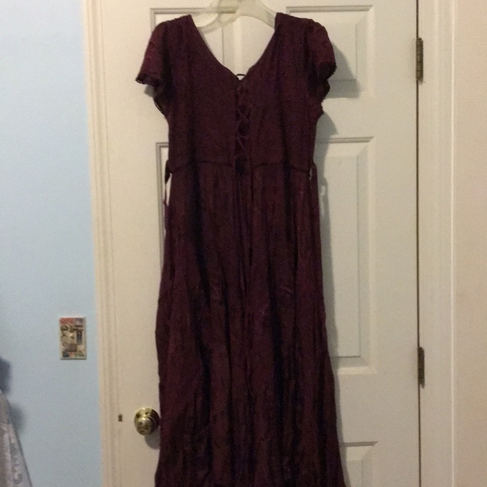 Burgundy Just Curiosity swing dress